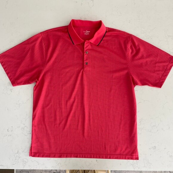 Grand Slam Golf Short Sleeve Striped Polo Polyester Shirt Red + Black Sz XL - Picture 11 of 14
